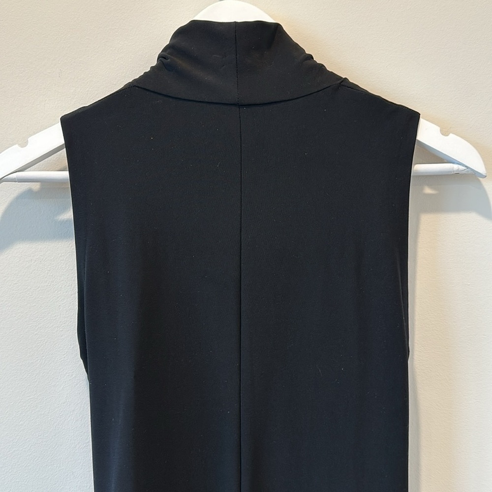 Norma Kamali Black Midi Dress Stretch Jersey Knit Funeral Mature Wedding Guest - Picture 10 of 15